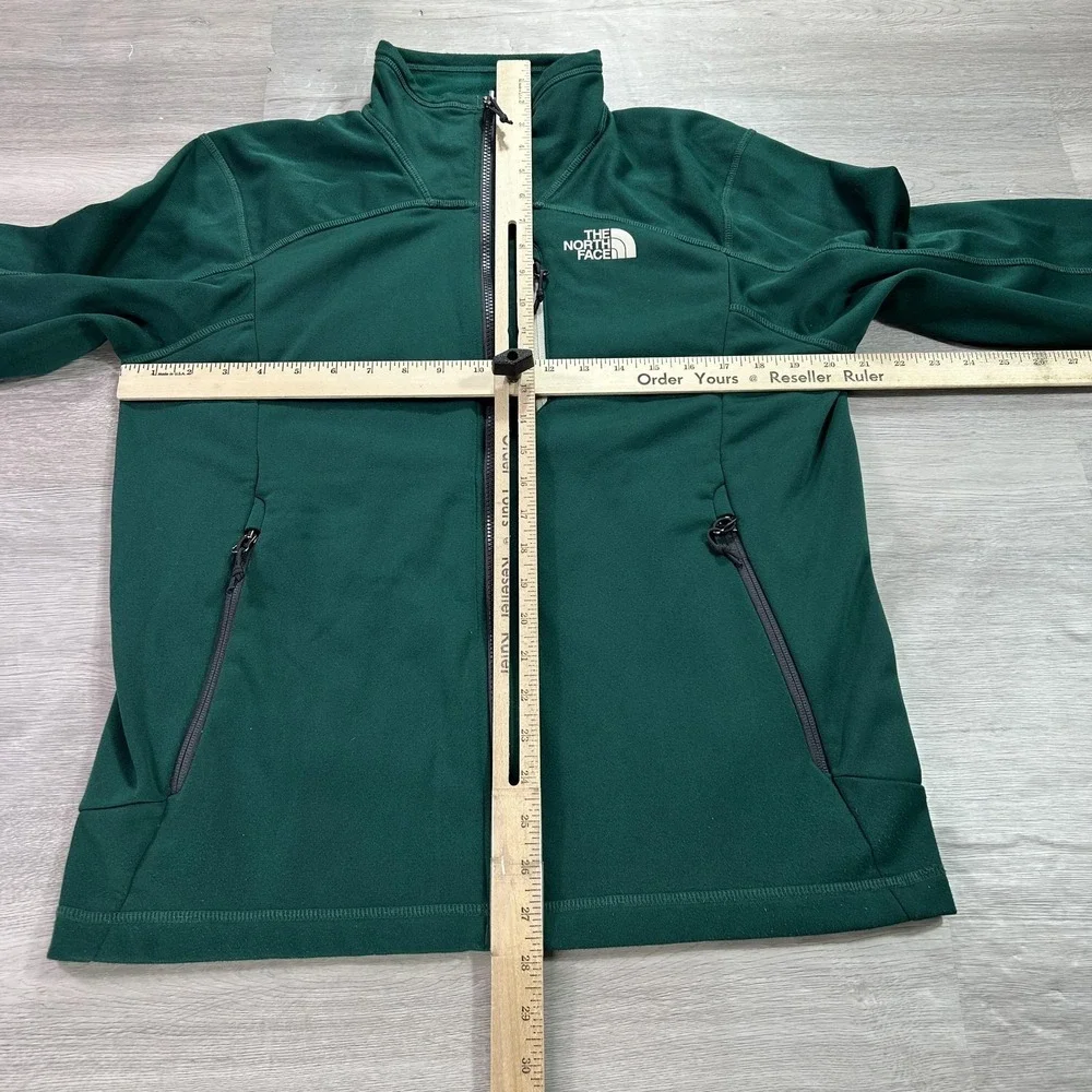 The North Face Jacket Mens Medium Green‎ Softshell Full Zip Hiking Outdoor Lined
